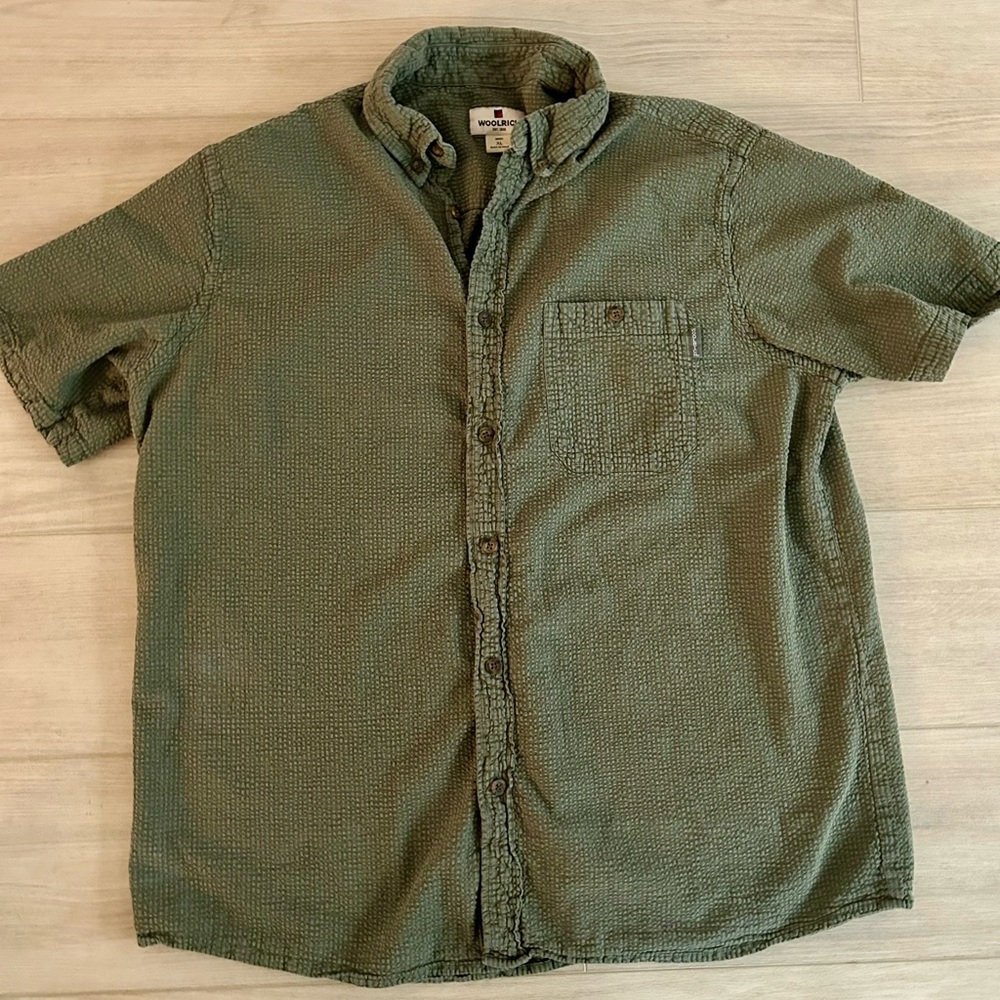 Woolrich Men’s Olive Short Sleeve Button Down